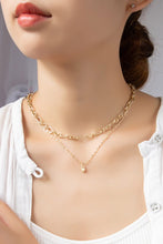 Load image into Gallery viewer, Two row mixed chain with dainty heart pendant

