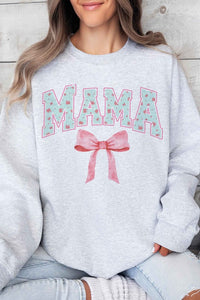 Bow Floral Mama Graphic Sweatshirt