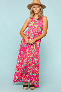 Floral Fit And Flare Floral Maxi Dress