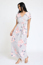 Load image into Gallery viewer, Floral Surplice Bodice Sash Maxi Dress
