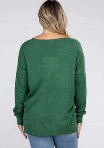 *PLUS* The Rae V-Neck Front Seam Sweater