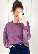 Load image into Gallery viewer, Acid Wash Sweater - Eggplant
