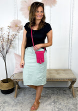 Load image into Gallery viewer, The Mandy Modest Denim Skirt - Summer Sage
