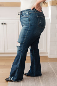 Cassandra High Rise Control Top Distressed Flare Judy Blue Jeans