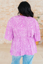 Load image into Gallery viewer, Dreamer Peplum Top in Lavender Leopard
