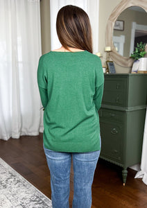 The Rae V-Neck Front Seam Sweater