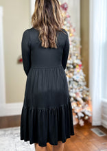 Load image into Gallery viewer, The Georgia Long Sleeve Midi Dress - Black

