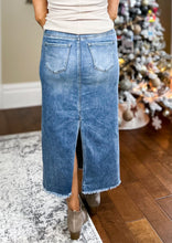 Load image into Gallery viewer, The Selena High Rise Long Modest Denim Skirt - Medium Wash
