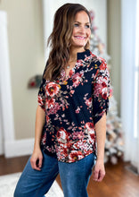 Load image into Gallery viewer, The Rebecca Mandarin Collar Floral Top
