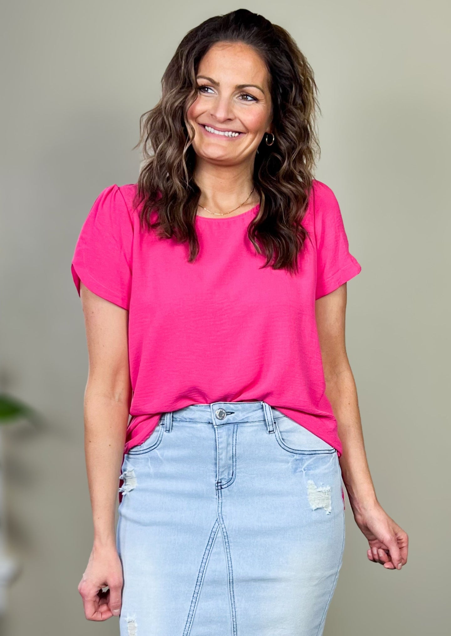 The Alayna Hot Pink Top