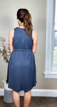 Load image into Gallery viewer, Ready For Sun Sleeveless Button Down Knee Length Dress
