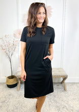 Load image into Gallery viewer, Black tee shirt midi dress
