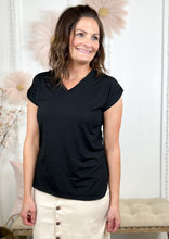 Load image into Gallery viewer, The Leanne Black V-Neck Top
