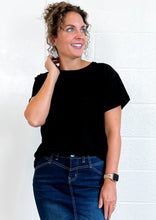 Load image into Gallery viewer, The Jaylin Casual Black Cotton Tee
