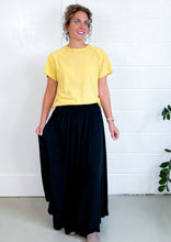 Load image into Gallery viewer, The Eliana Boho Smocked Waist Black Maxi Skirt
