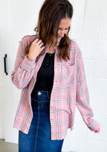 Load image into Gallery viewer, The Essie Button-Down Plaid Shacket - Dusty Rose
