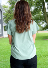Load image into Gallery viewer, The Tima V-Neck Tulip Sleeve Top - Sage
