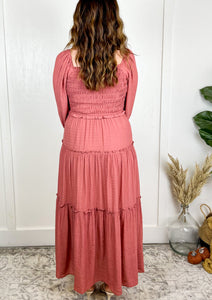 The Paityn Smocked Long Sleeve Tiered Maxi Dress