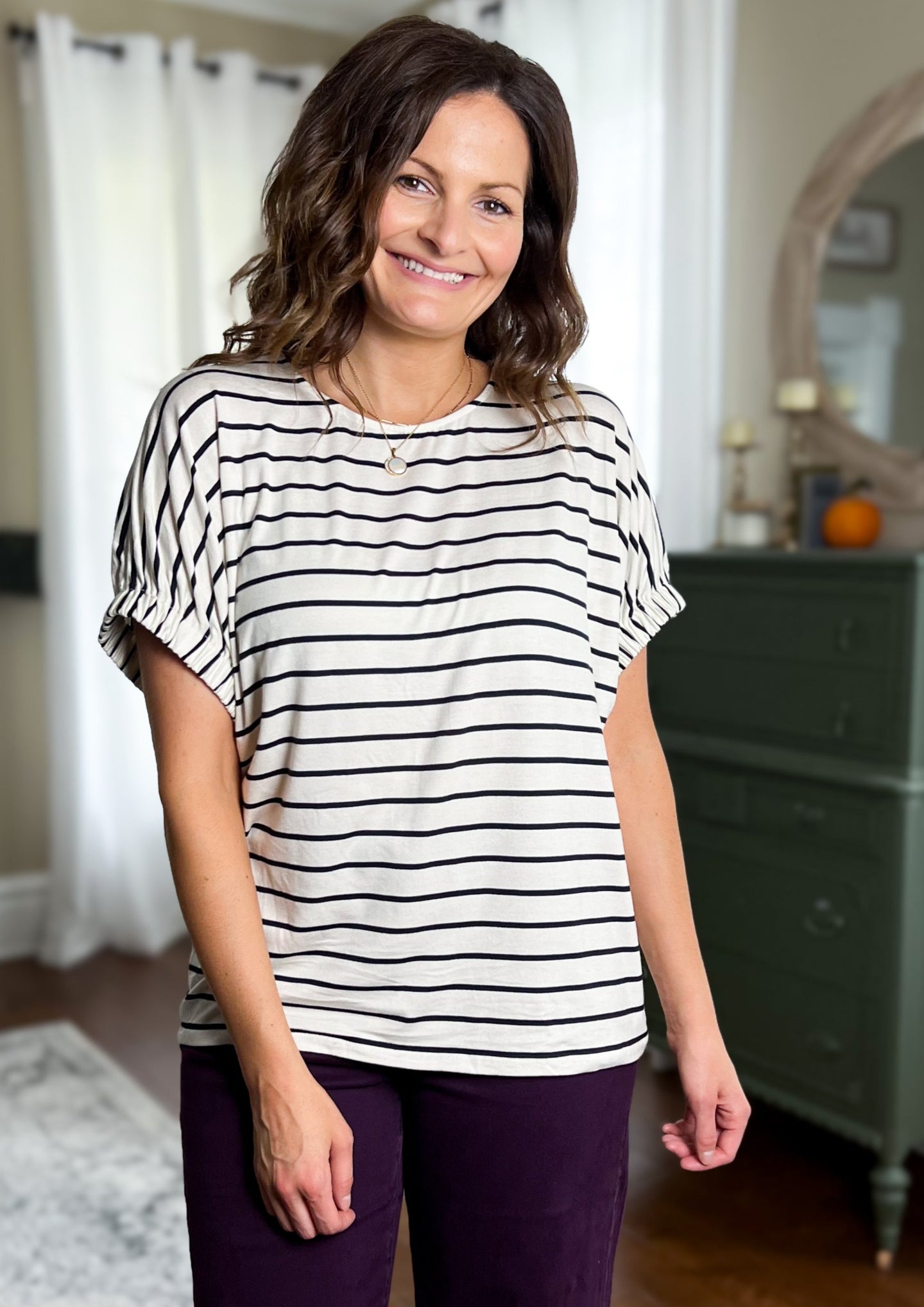 Striped Black And White Top