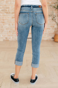 Laura Mid Rise Cuffed Judy Blue Skinny Capri Jeans