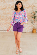 Load image into Gallery viewer, Willow Bell Sleeve Top in Royal Brushed Floral
