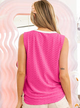 Load image into Gallery viewer, Happy To Be Honeycomb Texture Sleeveless Top
