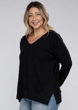 Load image into Gallery viewer, *PLUS* The Rae V-Neck Front Seam Sweater
