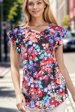 Load image into Gallery viewer, Wait On Me Ruffle Sleeve Floral Top
