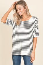 Load image into Gallery viewer, Striped Round Neck T-Shirt
