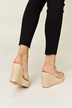 Load image into Gallery viewer, Clear Strap Espadrille Platform Wedge Sandals
