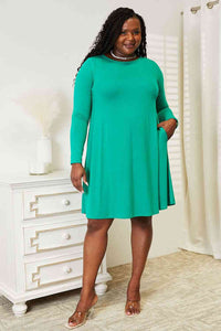 The Willow Long Sleeve Flare Dress with Pockets