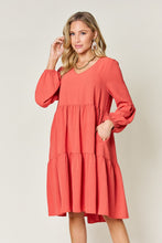 Load image into Gallery viewer, The Esther V-Neck Tiered Knee Length Dress
