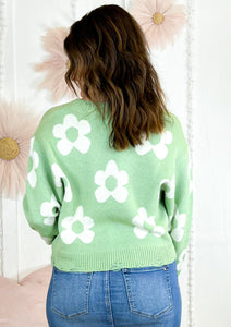 The Jasmine Flower V-Neck Sweater