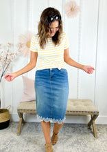 Load image into Gallery viewer, The Finley Modest Denim Skirt
