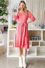 Load image into Gallery viewer, The Harmony Tie Front Ruffle Hem Dress
