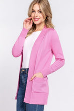 Load image into Gallery viewer, The Janessa Ribbed Trim Open Front Cardigan
