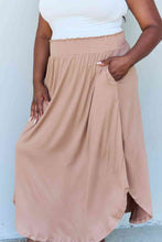 Load image into Gallery viewer, The Nina High Waist Scoop Hem Maxi Skirt in Tan
