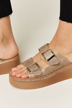 Load image into Gallery viewer, Rhinestone Buckled Wedge Sandals
