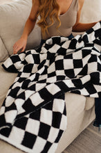 Load image into Gallery viewer, Penny Blanket Single Cuddle Size in Black Check
