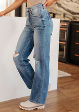 Load image into Gallery viewer, Bree High Rise Control Top Distressed Judy Blue Straight Jeans
