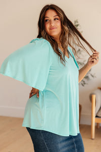 The Shea Blouse in Neon Blue