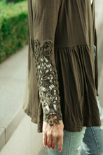 Load image into Gallery viewer, Little Bit Of Lace Cardigan In Olive
