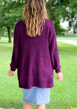 Load image into Gallery viewer, The Bellamy Dark Plum Popcorn Cardigan Shirts &amp; Tops Style Threads Boutique 
