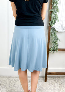The Callie Casual A-line Skirt - Blue Grey Knee-Length Skirts Style Threads Boutique 