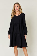 Load image into Gallery viewer, The Esther V-Neck Tiered Knee Length Dress
